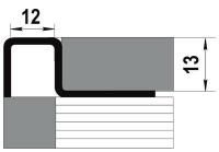 Профиль для плитки из нержавеющей стали 12мм*2,5м Лука (ПК 11-12НС.2500.001)(30625)
