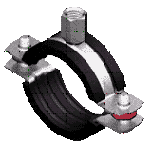 Хомут сантехнический 1 1/4" М8 с гайкой (40-46мм)  (в уп.160шт)