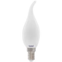 Лампа LED свеча на ветру  7W  E14  4500K  230V  нейтральный белый  General (10)647200