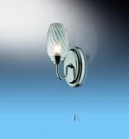 Светильник настенный ODL BATTO 2147/1W хром/белый (l=90,h=150) 1*40W G9 IP44 с выкл.