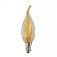 Лампа LED свеча на ветру  7W  E14  4500K  220V золотое стело General (10)