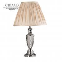 Светильник настольный Chiaro CLASSIC Оделия 619030101 хром/хрусталь/ткань 1*60W E27(h=66,ф=40)