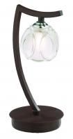 Светильник настольный Favourite Mocco 1040-1T  хром/коричневый/стекло (ф=130,h=280) 1*40W G9
