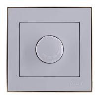Светорегулятор 500Вт с фильтром и предохранителем Белый с золотой вст. 0226-117 Lezard RAIN (10/120)