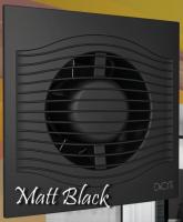 Вентилятор 100 обратный клапан Черный матовый (25дБ, 7,8Вт, 140м³/ч) SLIM 4C Matt black