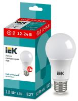 Лампа LED груша 12W низковольтная E27  4000K 12-24V  LLE-A60-12-12-24-40-E27 IEK