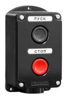 Пост кнопочный накладн. ПКЕ 212/2 У3 10А 660В черный цилиндр и красный цилиндр IP40 190521 ЭТ