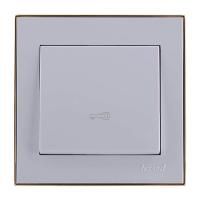 Кнопка дверного автомата Белый с золотой вст. 0226-104 Lezard RAIN (10/120)