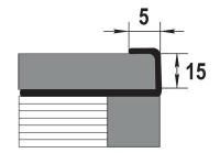 Профиль для плитки из нержавеющей стали 15мм*2,5м (К 15НС.2500.001)(21349)