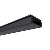 Профиль для LED ленты накладной прямой 2м черный, заглушки 15,2*6*2000 12мм 08-01-Ч Apeyron