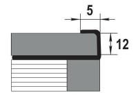 Профиль для плитки из нержавеющей стали 12мм*2,5м (К 12НС.2500.001)(21348)