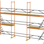 Леса строительные 10*15м (труба ф.32мм) в сборе с одним ярусом настила