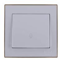 Кнопка звонка Белый с золотой вст. 0226-103 Lezard RAIN (10/120)