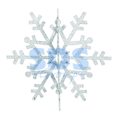 Фигура 46см Снежинка Резная 3D пластик Белый 502-355 НЕОН-НАЙТ