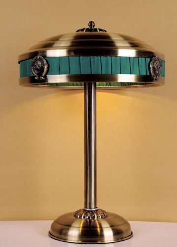 Светильник настольный Favourite Cremlin 1274-3T  античн.бронза/ткань зеленая (ф=370,h=520) 3*40W E14