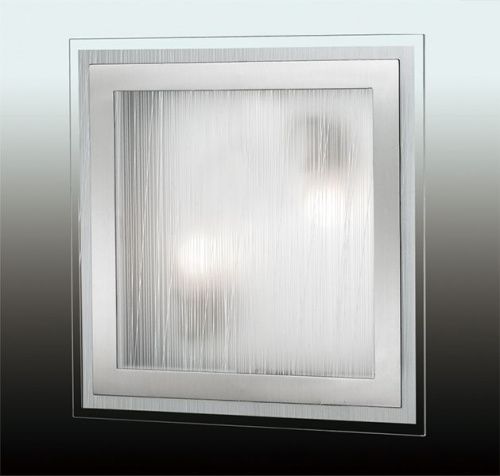 Светильник настенно-потолочный ODL ULEN 2737/2W никель/стекло 2*60W E27