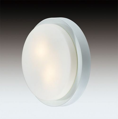 Светильник настенно-потолочный ODL HOLGER 2745/1C белый/стекло 1*40W E14 IP44