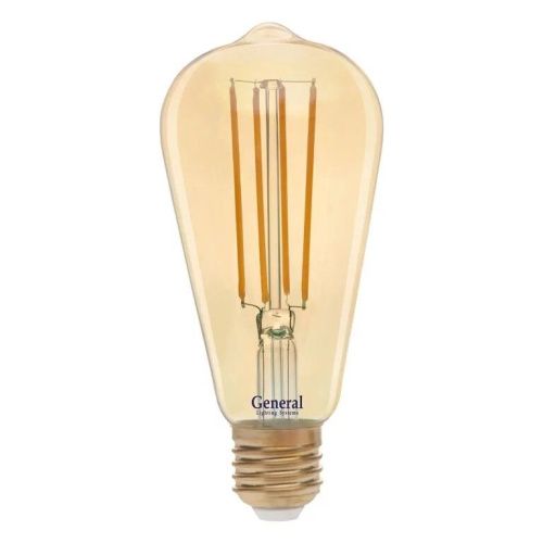 Лампа винтаж LED Loft 8W E27 2700K 750Лм Золото 655301 General