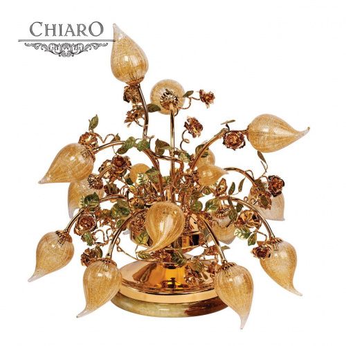 Светильник настольный Chiaro FLORA Райский сад 623030413 золото 24К 13*10W G4(h=78,ф=34)