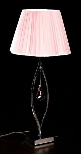 Светильник настольный Brizzi Modern BT03203/1 Ch Pink хром/ткань (ф=260,h=590мм) 1*60W E27