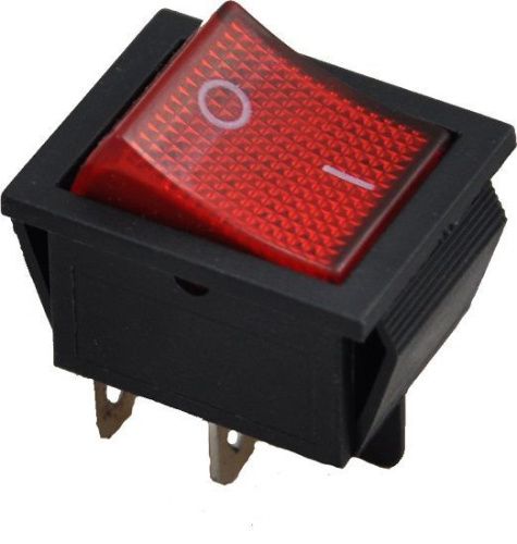 Выключатель с подсветкой, красный 250V 16A (4c) ON-OFF