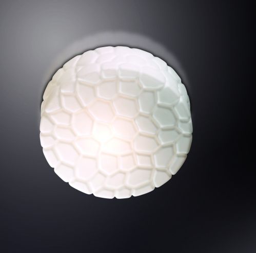 Светильник настенно-потолочный ODL LUNO 2246/2A белое рифленое стекло (l=250,h=95) 2*60W E27 IP44